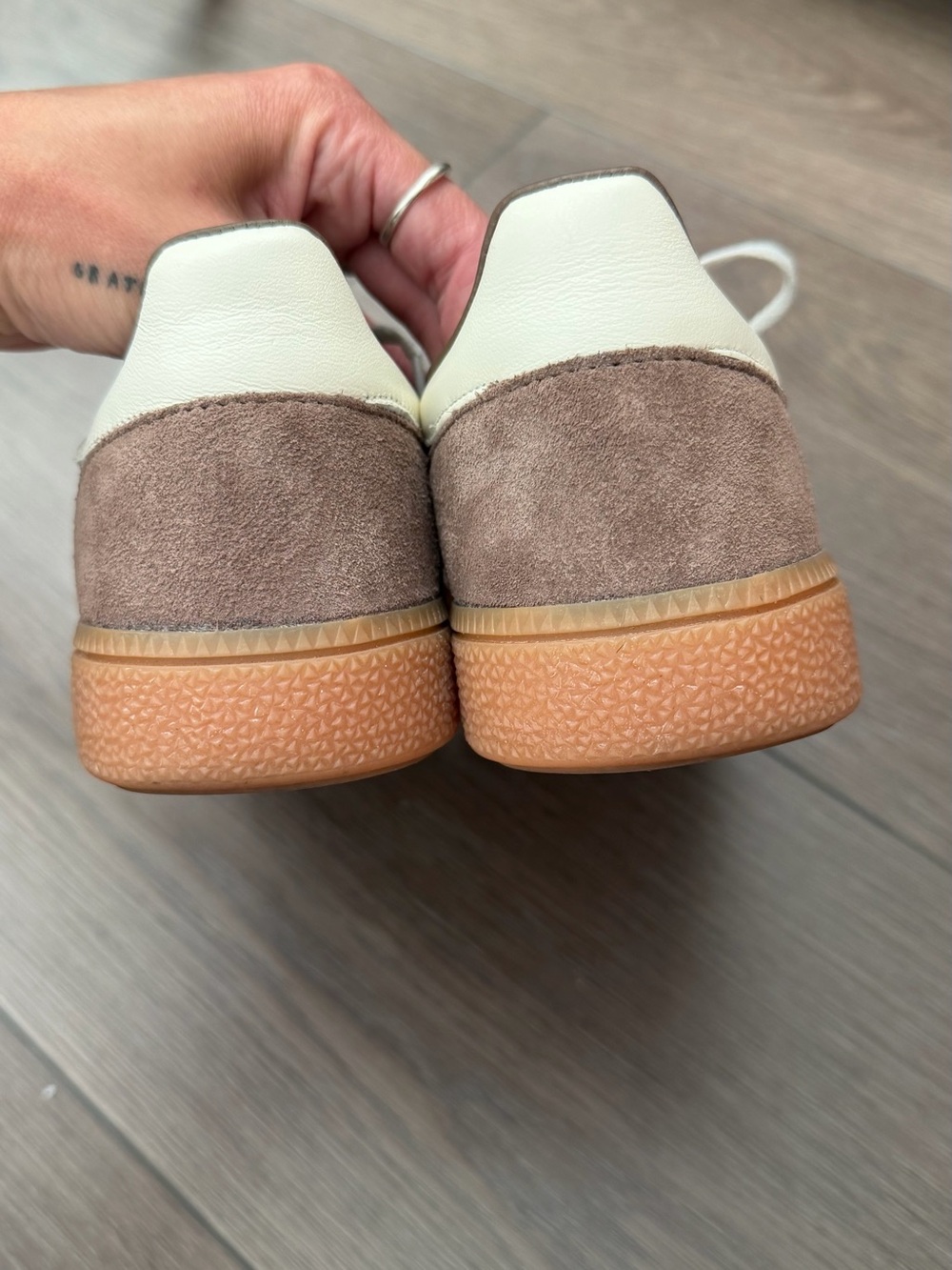 adidas Women’s Spezial Sneakers in Brown with Cream Stripes - Picture 3 of 5